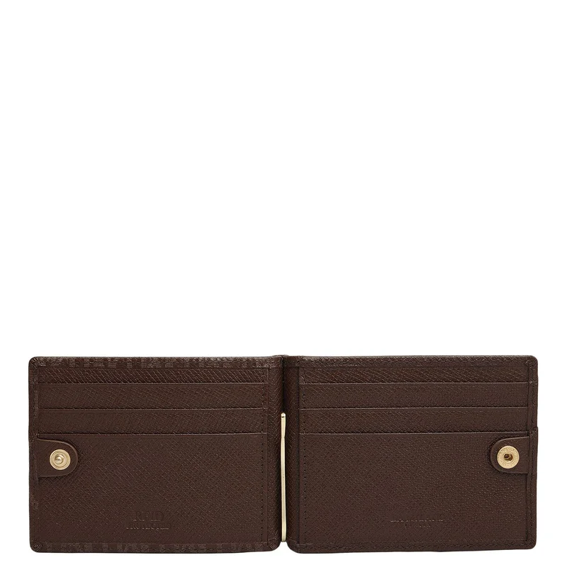 دا ميلانو Monogram Leather Money Clip - Walnut